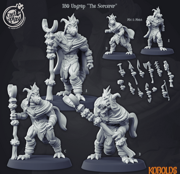 3D Printed Cast n Play Kobolds Collection - Ugrap The Sorcerer  28mm 32mm D&D (Online Only)