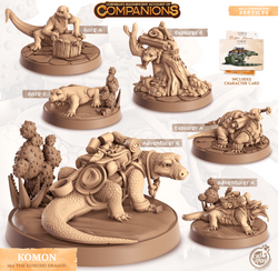3D Printed Cast n Play Komon - The Komodo Dragon Companions 28mm 32mm D&D (Online Only)