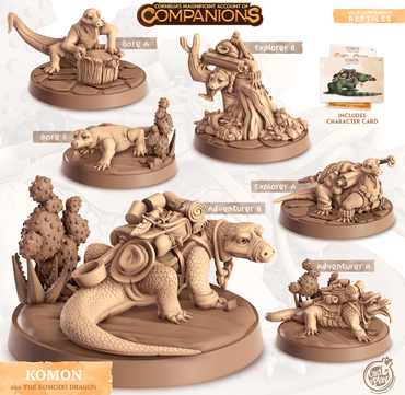 3D Printed Cast n Play Komon - The Komodo Dragon Companions 28mm 32mm D&D (Online Only)