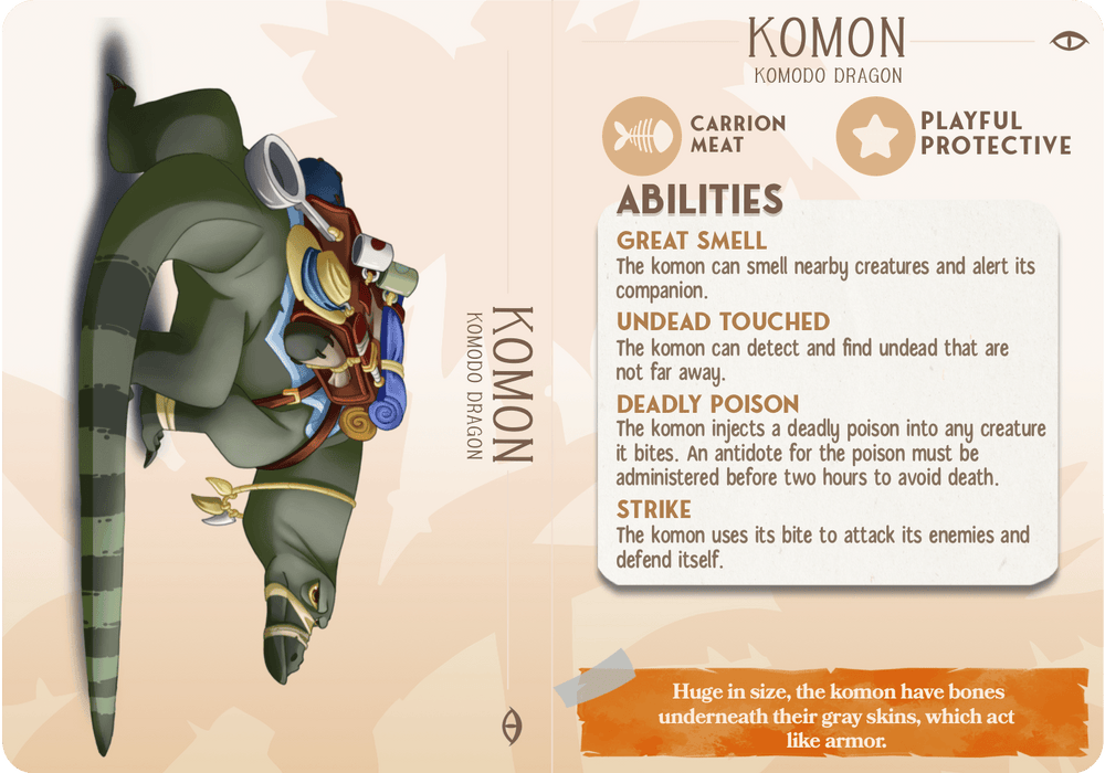 3D Printed Cast n Play Komon - The Komodo Dragon Companions 28mm 32mm D&D (Online Only)