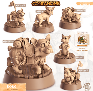 3D Printed Cast n Play Korg - The Corgi Companions 28mm 32mm D&D (Online Only)