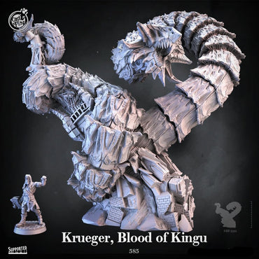 3D Printed Cast n Play Krueger, Blood of Kingu 28 32mm D&D (Online Only)