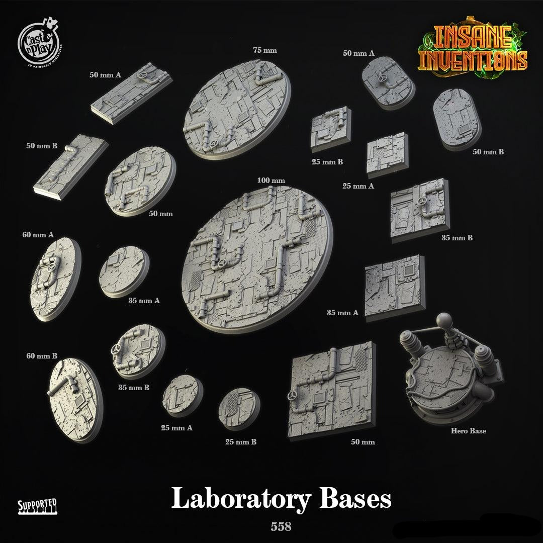 3D Printed Cast n Play Laboratory Bases Set Insane Inventions 28mm 32mm D&D (Online Only)