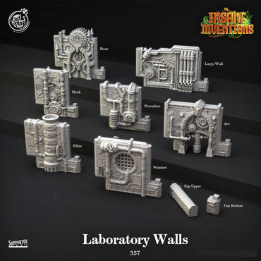 3D Printed Cast n Play Laboratory Walls Insane Inventions 28mm 32mm D&D (Online Only)