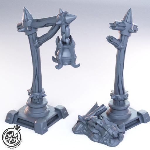 3D Printed Cast n Play - Lamp Posts 28mm 32mm D&D (Online Only)
