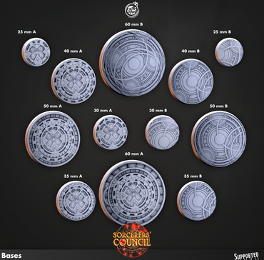 3D Printed Cast n Play Legion Bases Sorcerers Council Set 28mm 32mm D&D (Online Only)