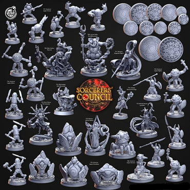 3D Printed Cast n Play Legion Bases Sorcerers Council Set 28mm 32mm D&D (Online Only)