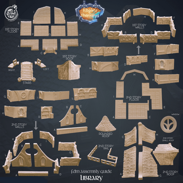 3D Printed Cast n Play Library Kingdom Of Thamarya 28mm 32mm D&D (Online Only)