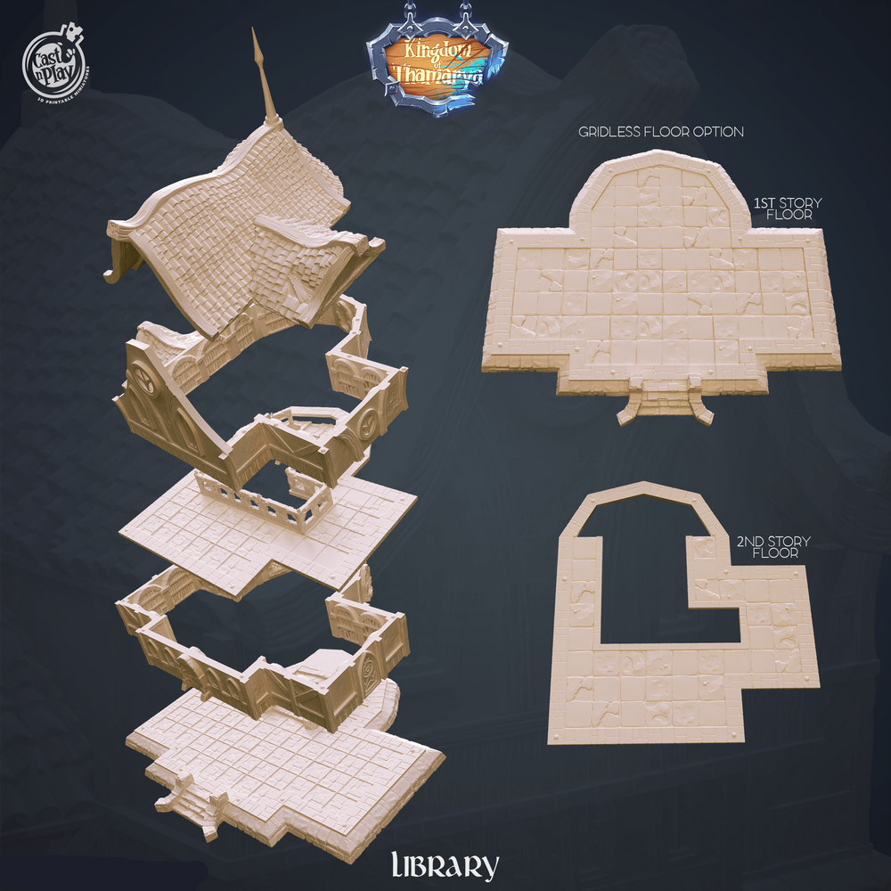 3D Printed Cast n Play Library Kingdom Of Thamarya 28mm 32mm D&D (Online Only)