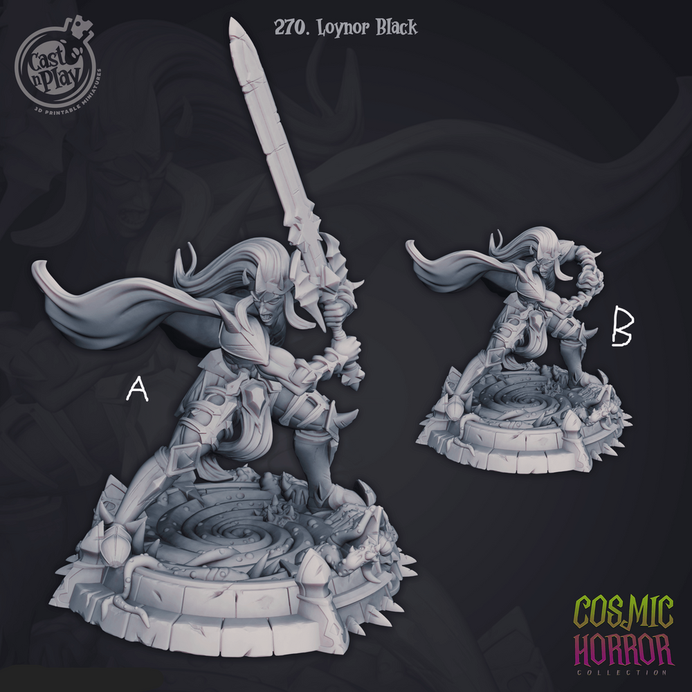 3D Printed Cast n Play Loynor Black 28mm 32mm D&D (Online Only)