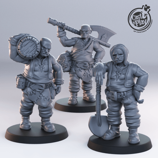 3D Printed Cast n Play Male Townsfolk Townsfolk 28mm 32mm D&D (Online Only)