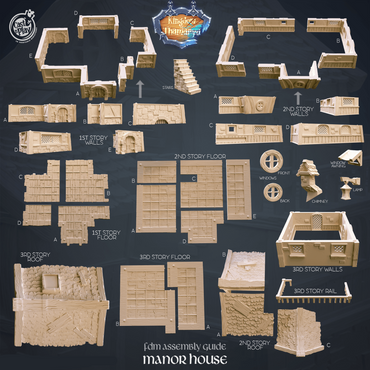 3D Printed Cast n Play Mannor House Kingdom Of Thamarya 28mm 32mm D&D (Online Only)