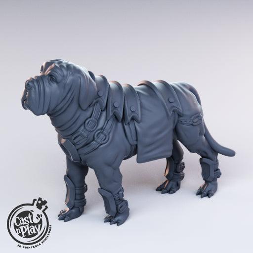 3D Printed Cast n Play Mastiff Dog 28mm 32mm D&D (Online Only)