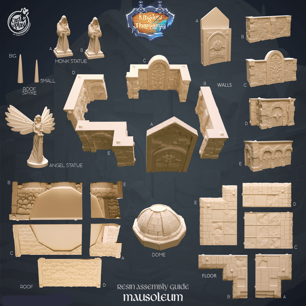 3D Printed Cast n Play Mausoleum Kingdom Of Thamarya 28mm 32mm D&D (Online Only)