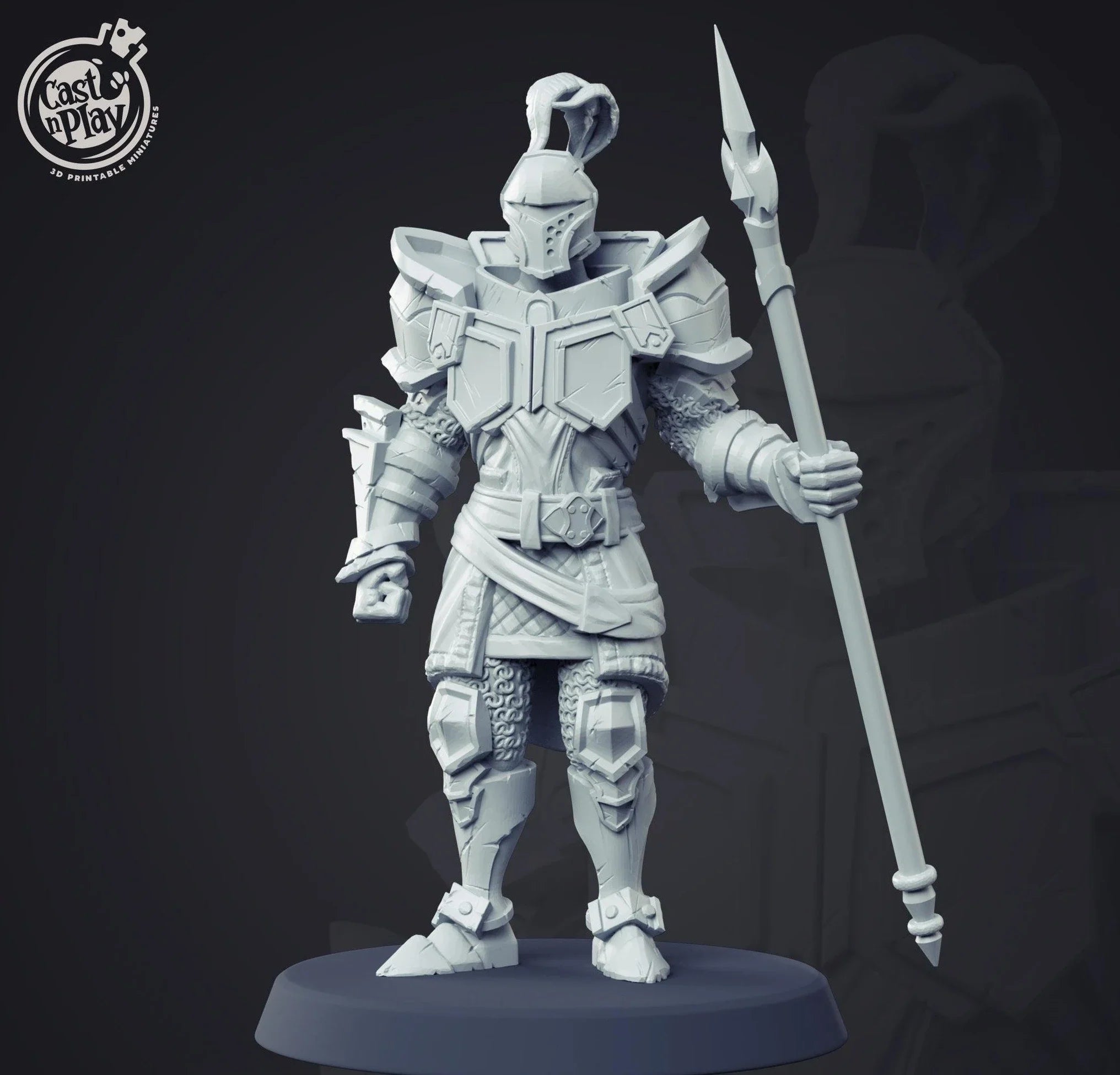 3D Printed Cast n Play Medieval Knight 28mm 32mm D&D (Online Only)