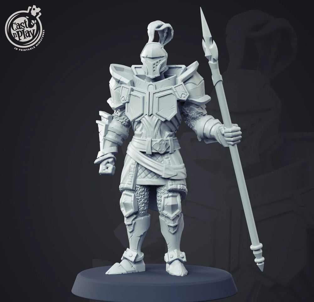 3D Printed Cast n Play Medieval Knight 28mm 32mm D&D (Online Only)
