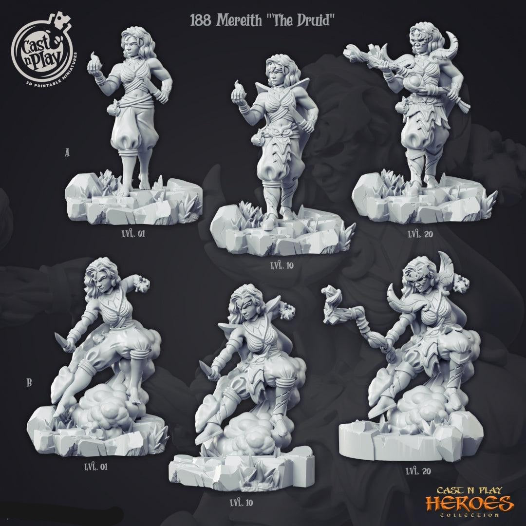 3D Printed Cast n Play Mereith the Druid Heroes Vol. 1 28mm 32mm D&D (Online Only)