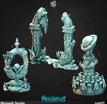 3D Printed Cast n Play Merghouls Merghouls Terrain 28mm 32mm D&D (Online Only)