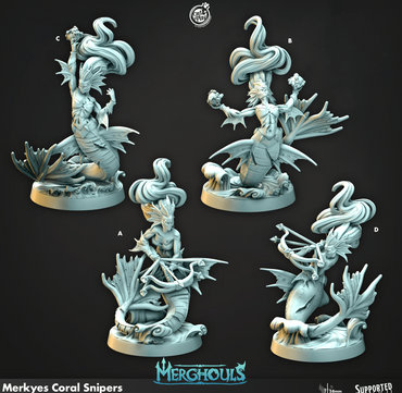 3D Printed Cast n Play Merghouls Merkyes Coral Snipers 28mm 32mm D&D (Online Only)