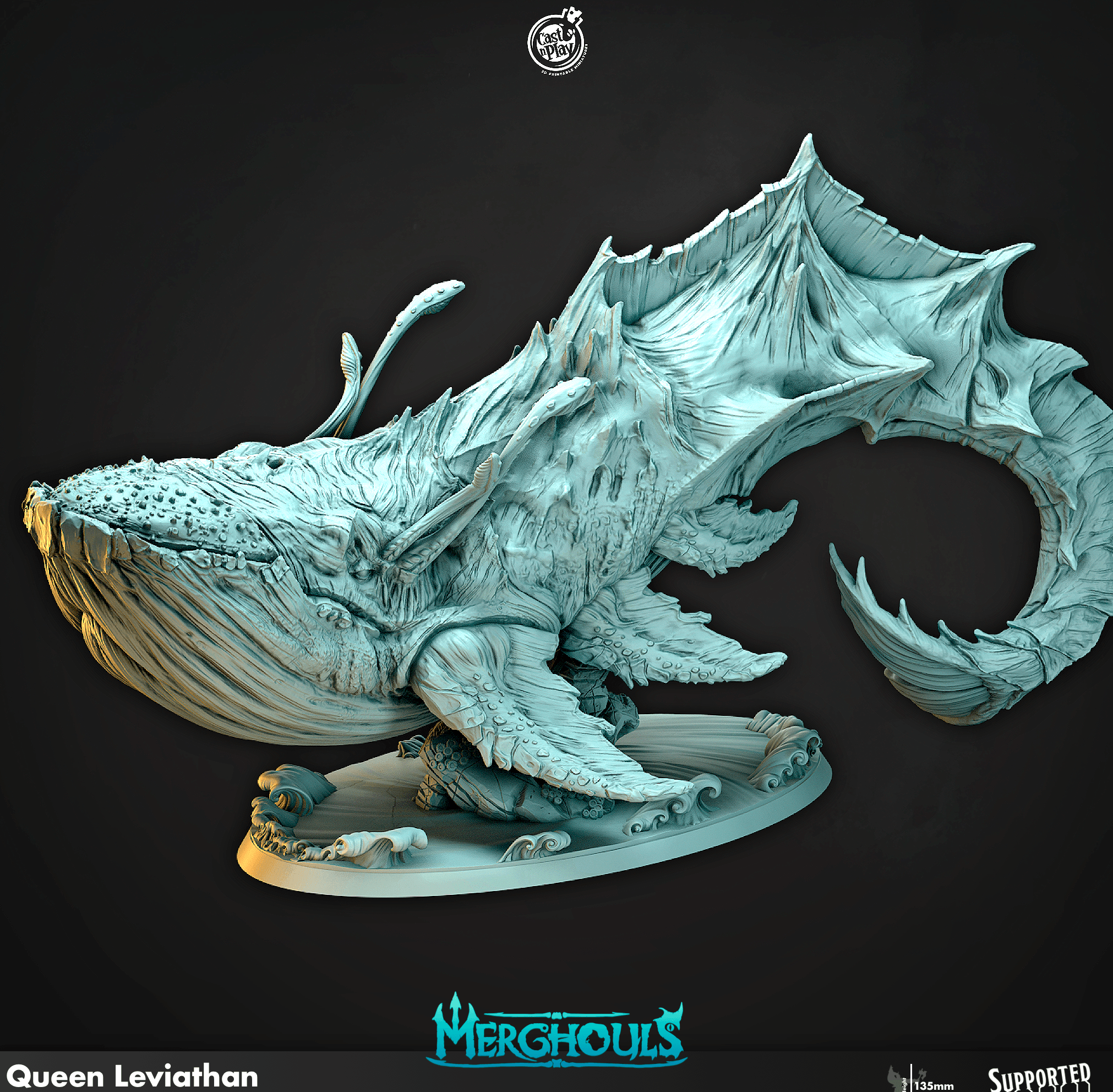 3D Printed Cast n Play Merghouls Queen Leviathan 28mm 32mm D&D (Online Only)