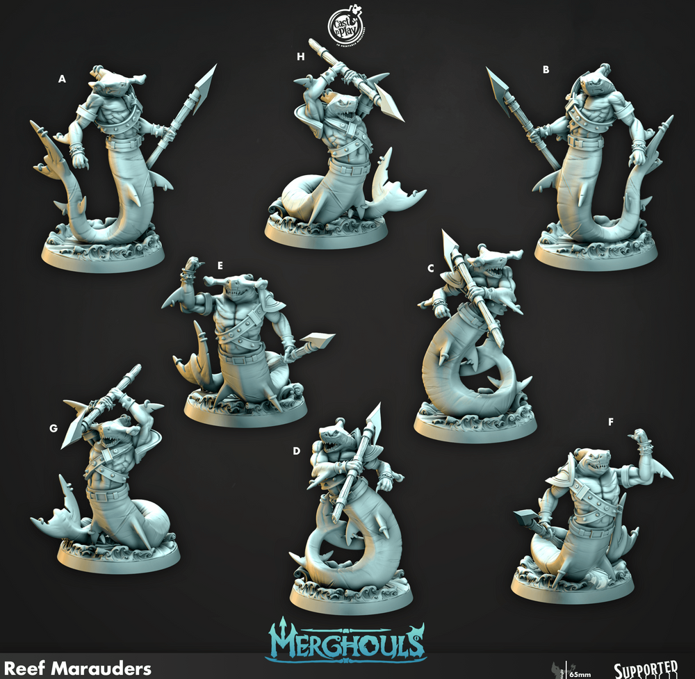 3D Printed Cast n Play Merghouls Reef Marauders 28mm 32mm D&D (Online Only)