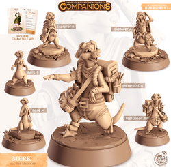 3D Printed Cast n Play Merk - Merkat Companions 28mm 32mm D&D (Online Only)