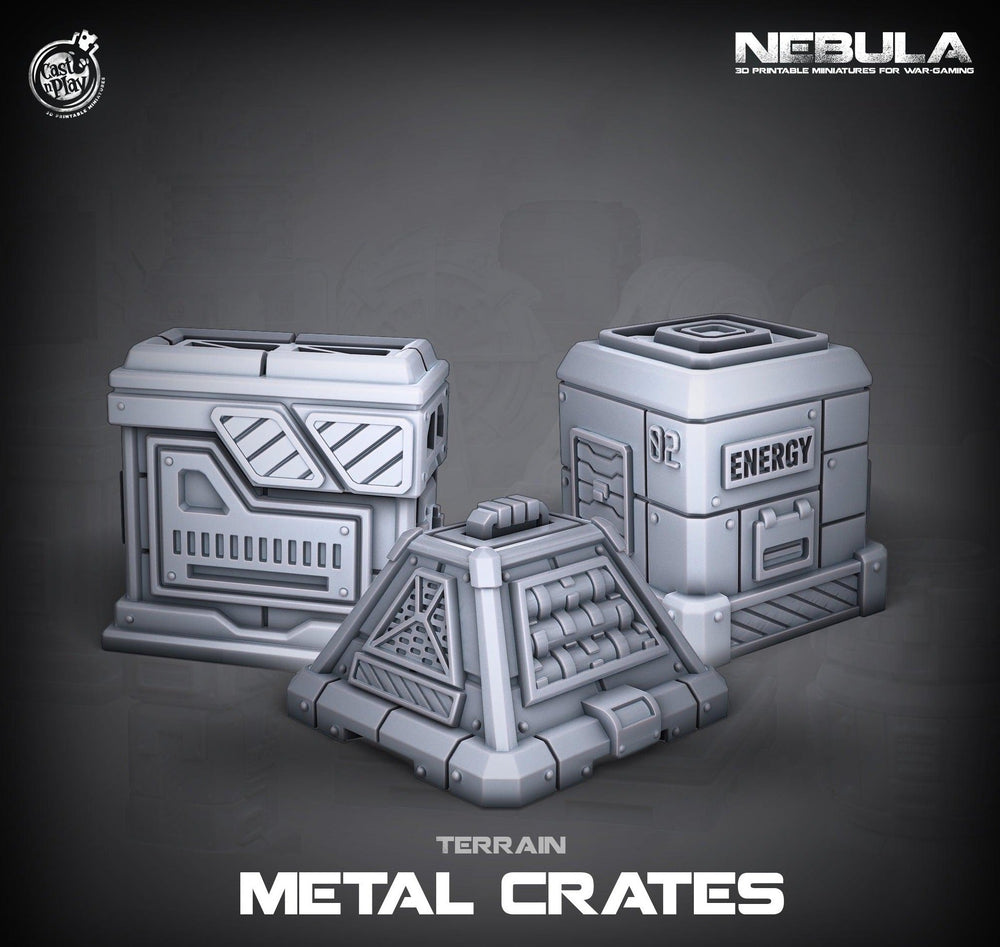 3D Printed Cast n Play Metal Crates Nebula Origins 28mm 32mm D&D (Online Only)