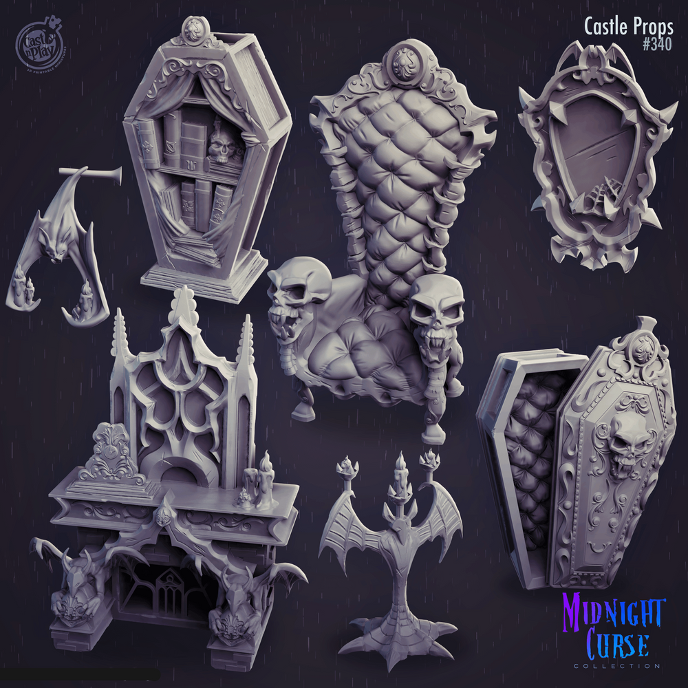 3D Printed Cast n Play Midnight Curse - Castle Props 28mm 32mm D&D (Online Only)