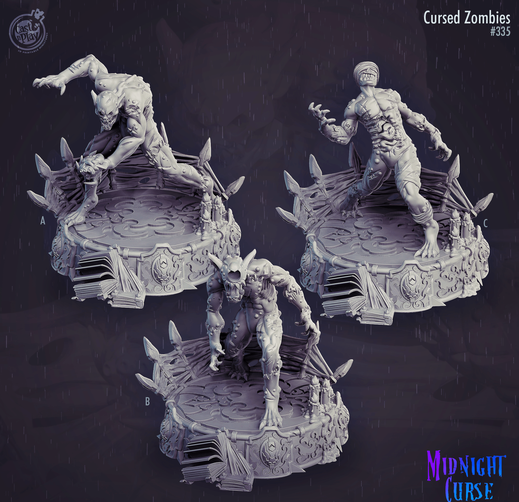3D Printed Cast n Play Midnight Curse - Cursed Zombies 28mm 32mm D&D (Online Only)