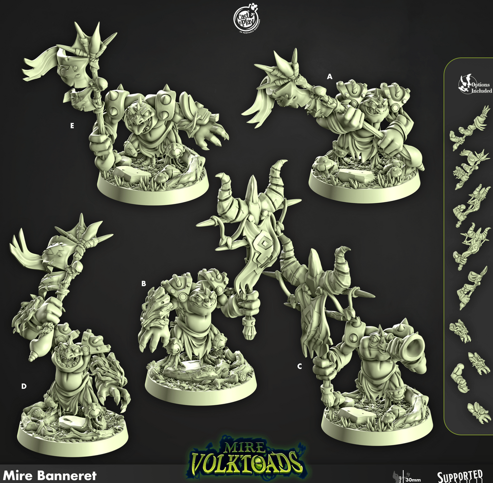 3D Printed Cast n Play Mire Banneret Mire Volktoads Set 28mm 32mm D&D (Online Only)