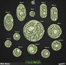 3D Printed Cast n Play Mire Bases Mire Volktoads Set 28mm 32mm D&D (Online Only)