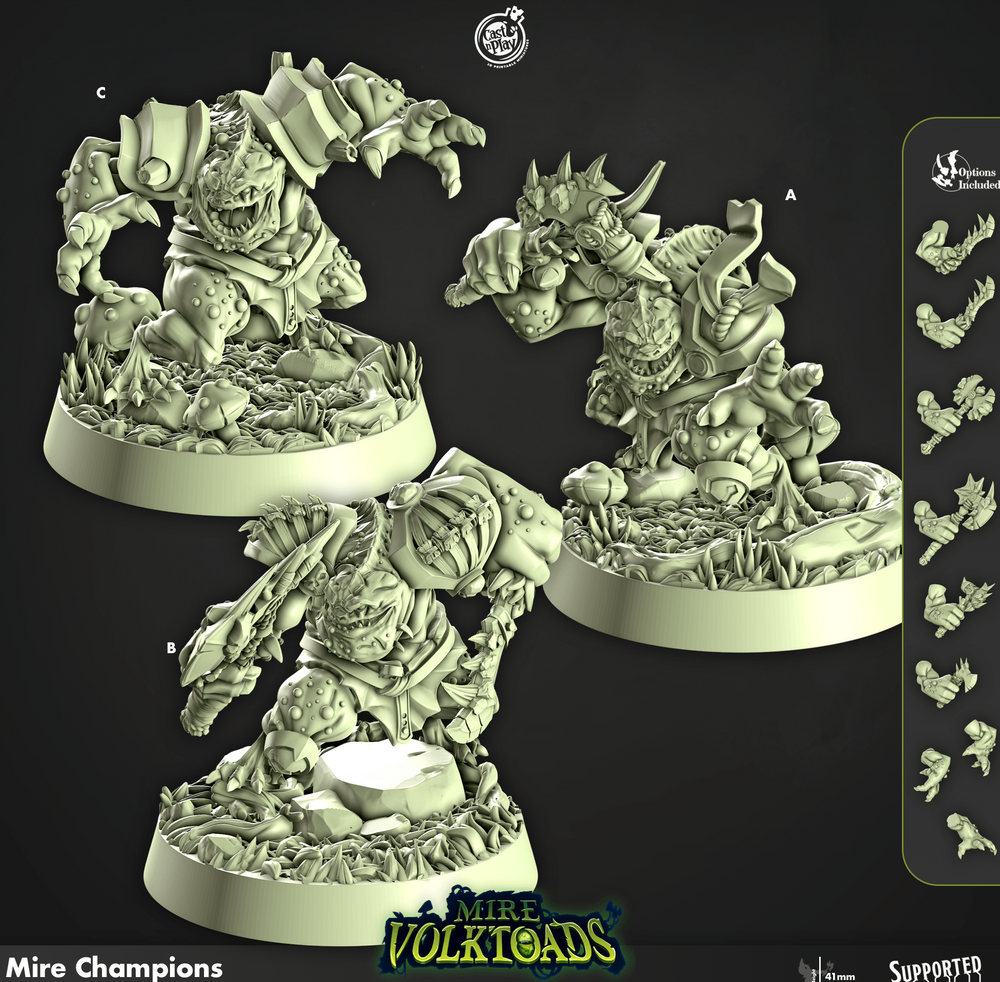 3D Printed Cast n Play Mire Champions Mire Volktoads Set 28mm 32mm D&D (Online Only)