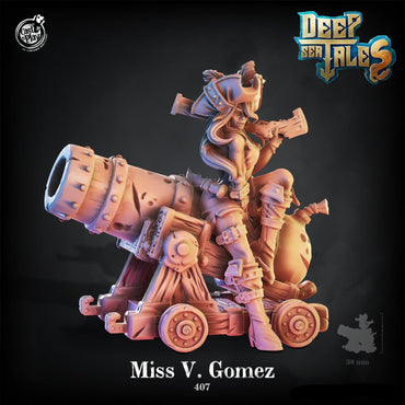 3D Printed Cast n Play Miss V. Gomez Deep Sea Tales 28 32mm D&D (Online Only)