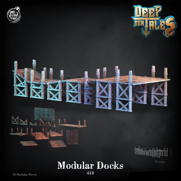 3D Printed Cast n Play Modular Docks Deep Sea Tales 28mm 32mm D&D (Online Only)
