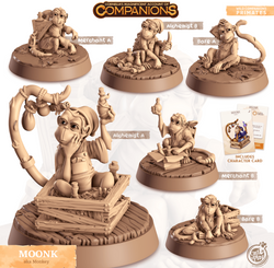 3D Printed Cast n Play Moonk - Monkey Companions 28mm 32mm D&D (Online Only)