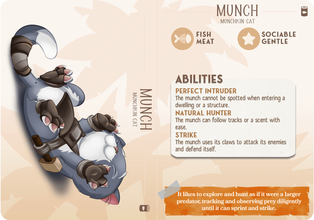 3D Printed Cast n Play Munch - Munchkin Cat Companions 28mm 32mm D&D (Online Only)