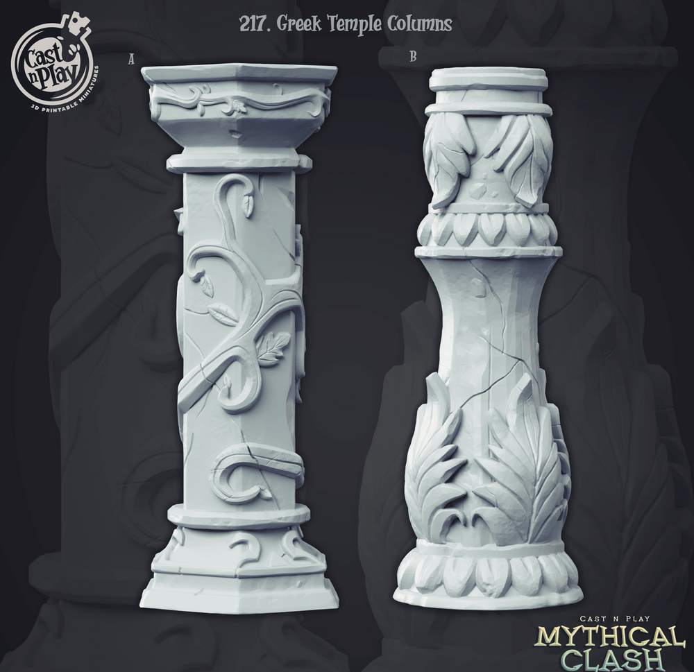 3D Printed Cast n Play Mythical Clash Collection - Greek Temple Columns 28mm 32mm D&D (Online Only)