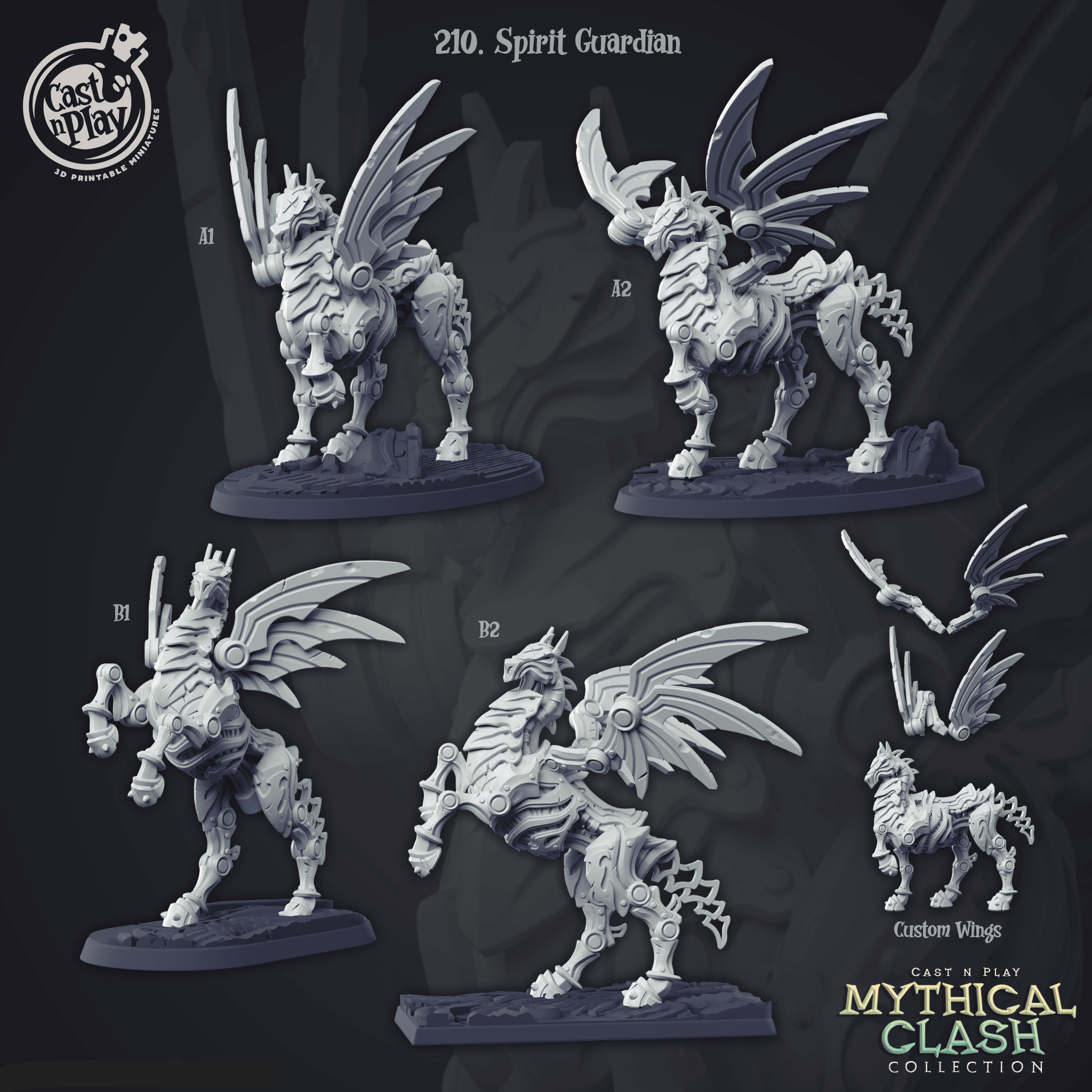 3D Printed Cast n Play Mythical Clash Collection - Spiritual Guardian 28mm 32mm D&D (Online Only)