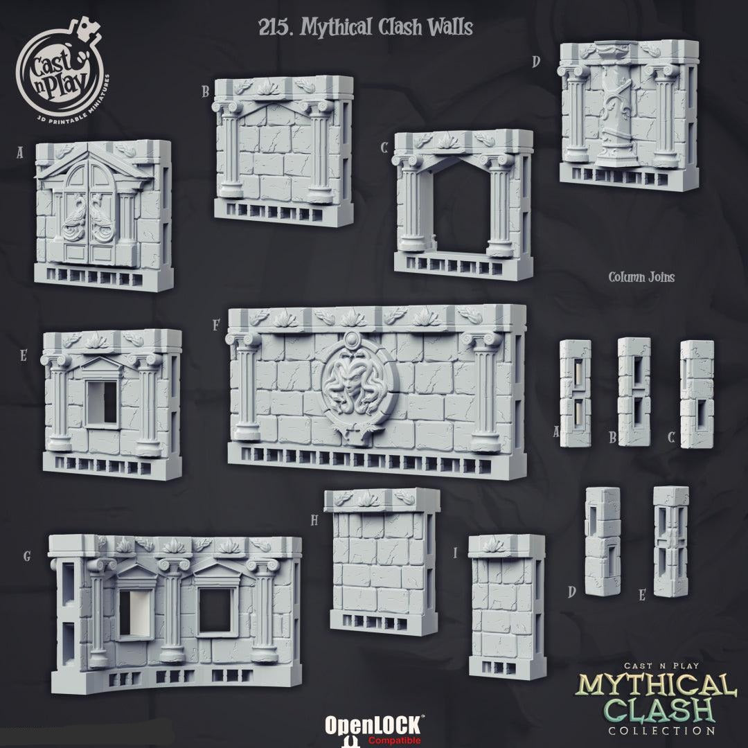 3D Printed Cast n Play Mythical Clash - Mythical Clash Walls 28mm 32mm D&D (Online Only)