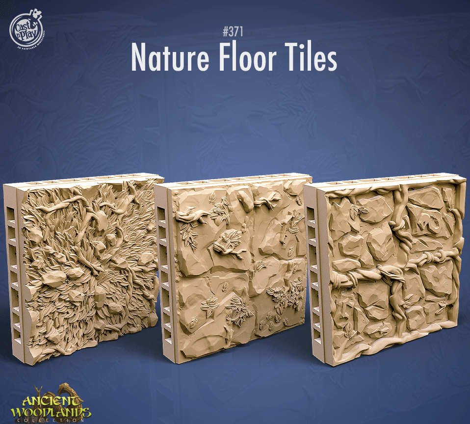 3D Printed Cast n Play Nature Floor Tiles Ancient Woodlands - 28mm 32mm D&D (Online Only)