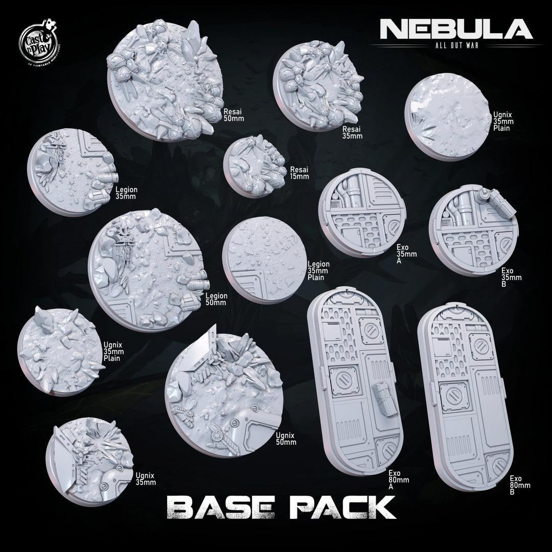 3D Printed Cast n Play Nebula Bases Pack Nebula All Out War 28mm 32mm D&D (Online Only)