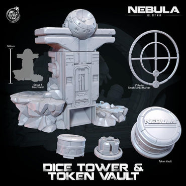 3D Printed Cast n Play Nebula Dice Tower and Token Vault Nebula All Out War 28mm 32mm D&D (Online Only)