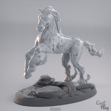 3D Printed Cast n Play - Nightmare Horse 28mm 32mm D&D (Online Only)