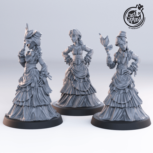 3D Printed Cast n Play Noble Female Townsfolk 28mm 32mm D&D (Online Only)