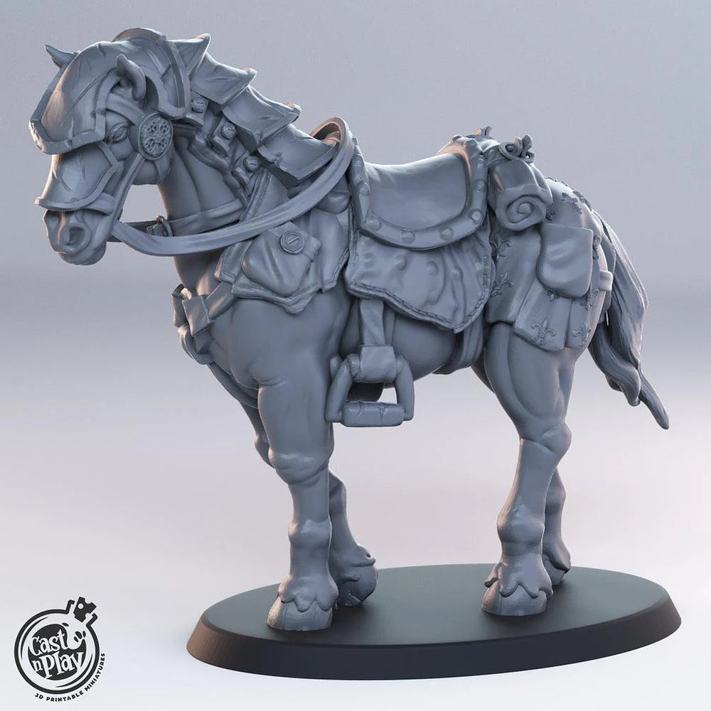 3D Printed Cast n Play Noble Horse 28mm 32mm D&D (Online Only)