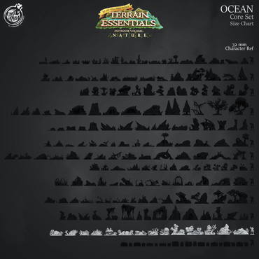 3D Printed Cast n Play Ocean Core Set Ocean Terrain Set Terrain Essentials Nature 28mm 32mm D&D (Online Only)