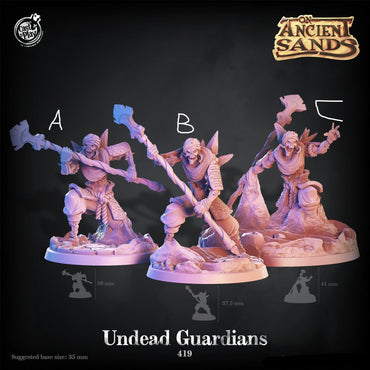 3D Printed Cast n Play On Ancient Sands - Undead Guardians 28mm 32mm D&D (Online Only)