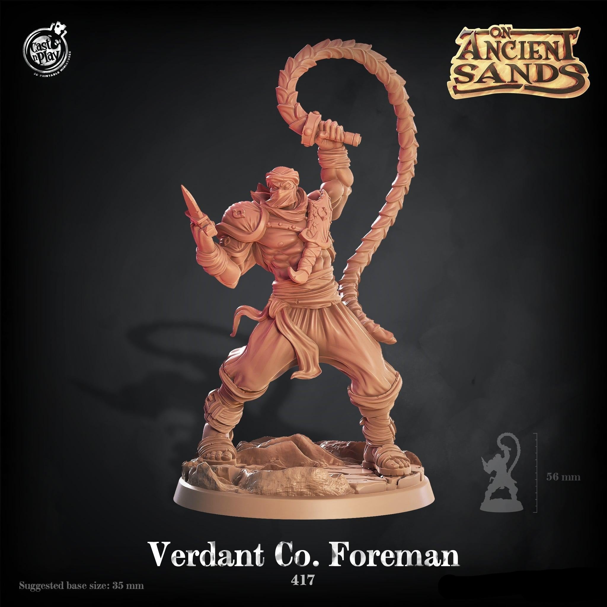 3D Printed Cast n Play On Ancient Sands - Verdant Co. Foreman 28mm 32mm D&D (Online Only)