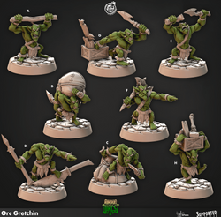 3D Printed Cast n Play Orc Gretchins Iron Skull Orcs 28mm 32mm D&D (Online Only)