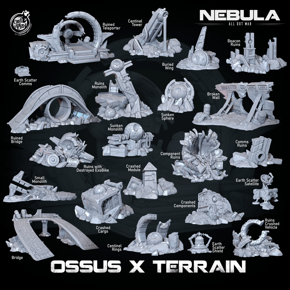 3D Printed Cast n Play Ossus X Terrain Nebula All Out War 28mm 32mm D&D (Online Only)